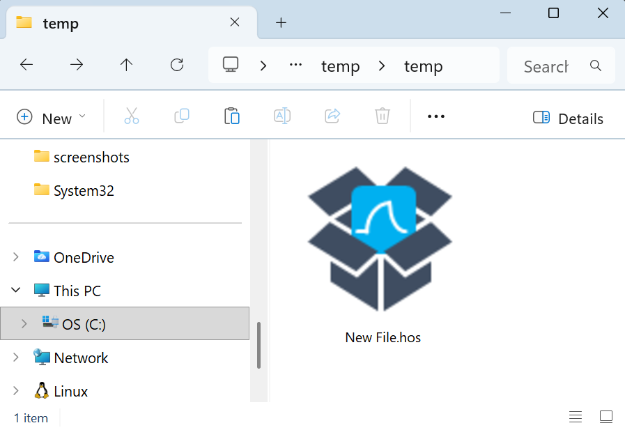 heliOS export file icon